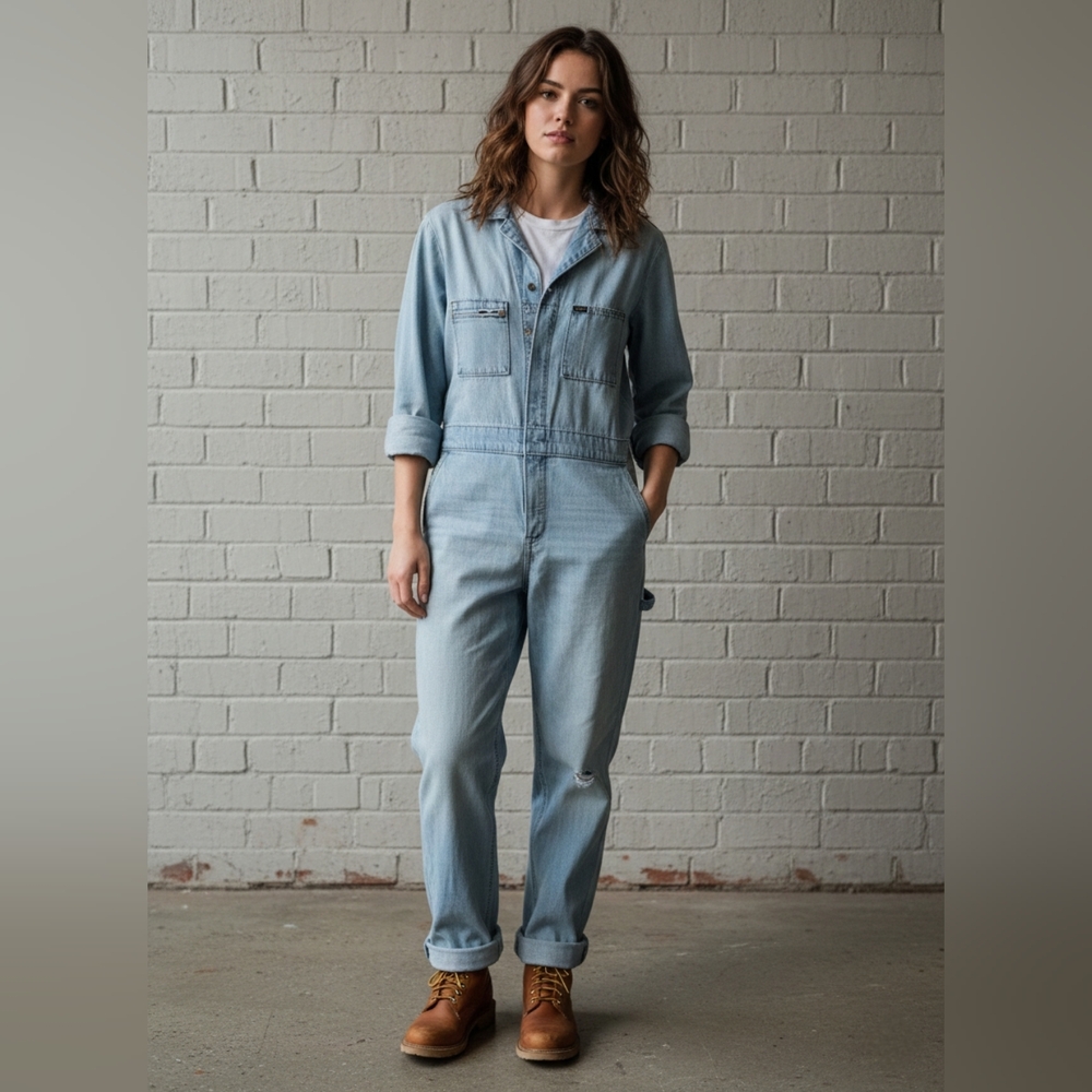 Lee Women's Sky Blue Denim Overalls